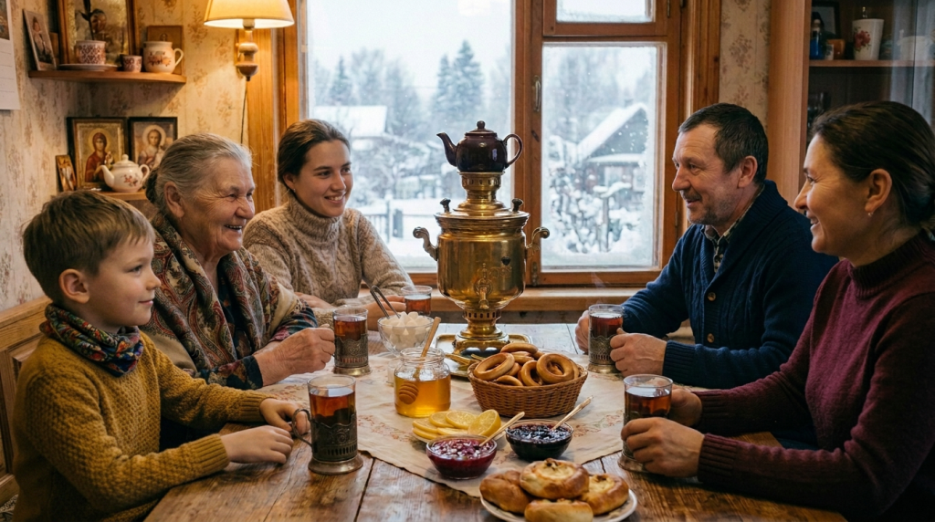 Русское чаепитие за самоваром.png